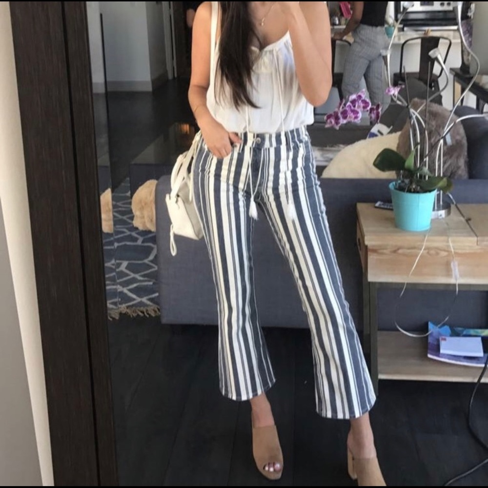 Bridgette High rose cropped boot stripe pants